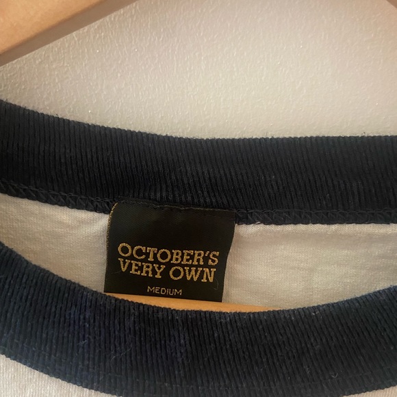 OVO Baseball Tee. Medium. Off-white/Dark Blue Sleeves. Unisex. Lightly Worn. - Picture 3 of 3